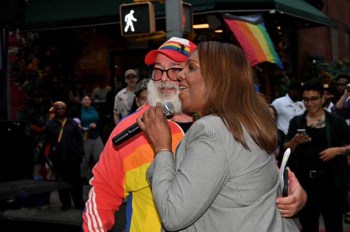Brooklyn Pride co-chair Mickey Heller and Attorney General Letitia James.