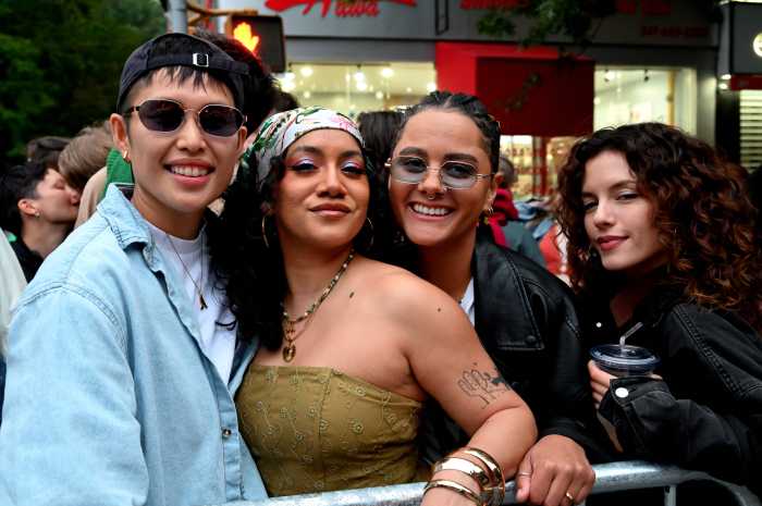 Enjoying the evening at Brooklyn Pride.