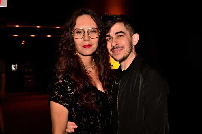 Strangio (right) with his partner, producer Paola Mendoza.
