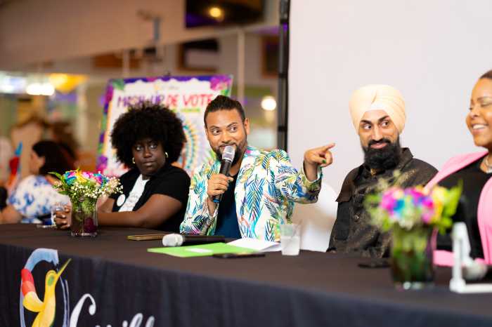 Caribbean Equality Project executive director Mohamed Q. Amin participates in a panel discussion as part of Little Guyana Pride.