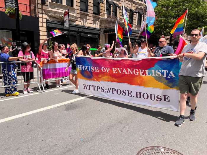 The House of Evangelista, which was featured on the hit FX show "Pose," stands tall on the parade route.