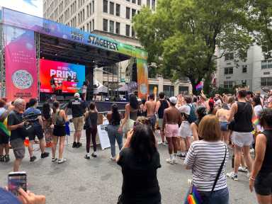 The stage at PrideFest 2025.