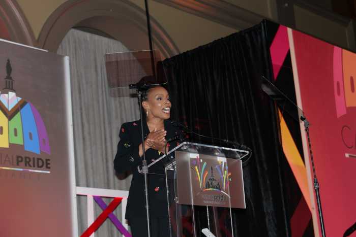 Comic Amber Ruffin hosts the Capital Pride award ceremony.