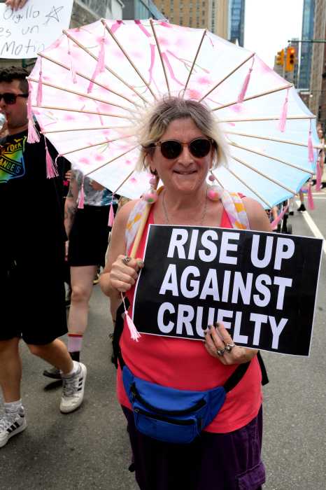 Signs of all kinds lined the streets on Pride Sunday