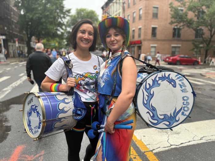 Sandra Hoang and Stephanie Hazelwood with their Fogo Azul gear.