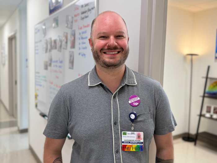 Alex Raabe is a social worker at Metropolitan's Pride Center.