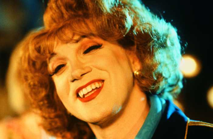 Charles Busch smiles for the camera during a scene in "Psycho Beach Party."