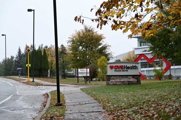 A general view shows the CVS Health Finance Center at CVS headquarters of CVS Health Corp in Woonsocket, Rhode Island, U.S. October 30, 2023.