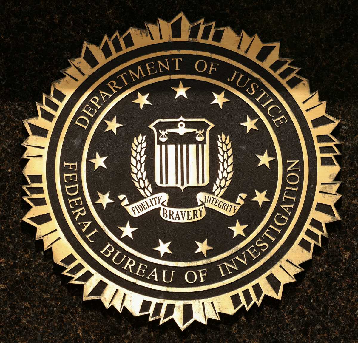 The Federal Bureau of Investigation seal on the J. Edgar Hoover Building in Washington, D.C., U.S., May 16, 2025.