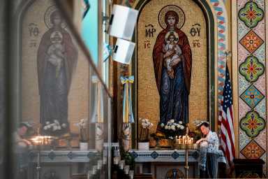 Saint George Ukrainian Catholic Church, in New York City, is seen on August 15, 2025.