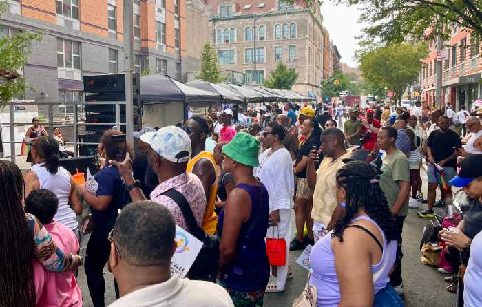 The crowd at New York City Black Pride's block party at W. 127th St. in Harlem on Aug. 17.