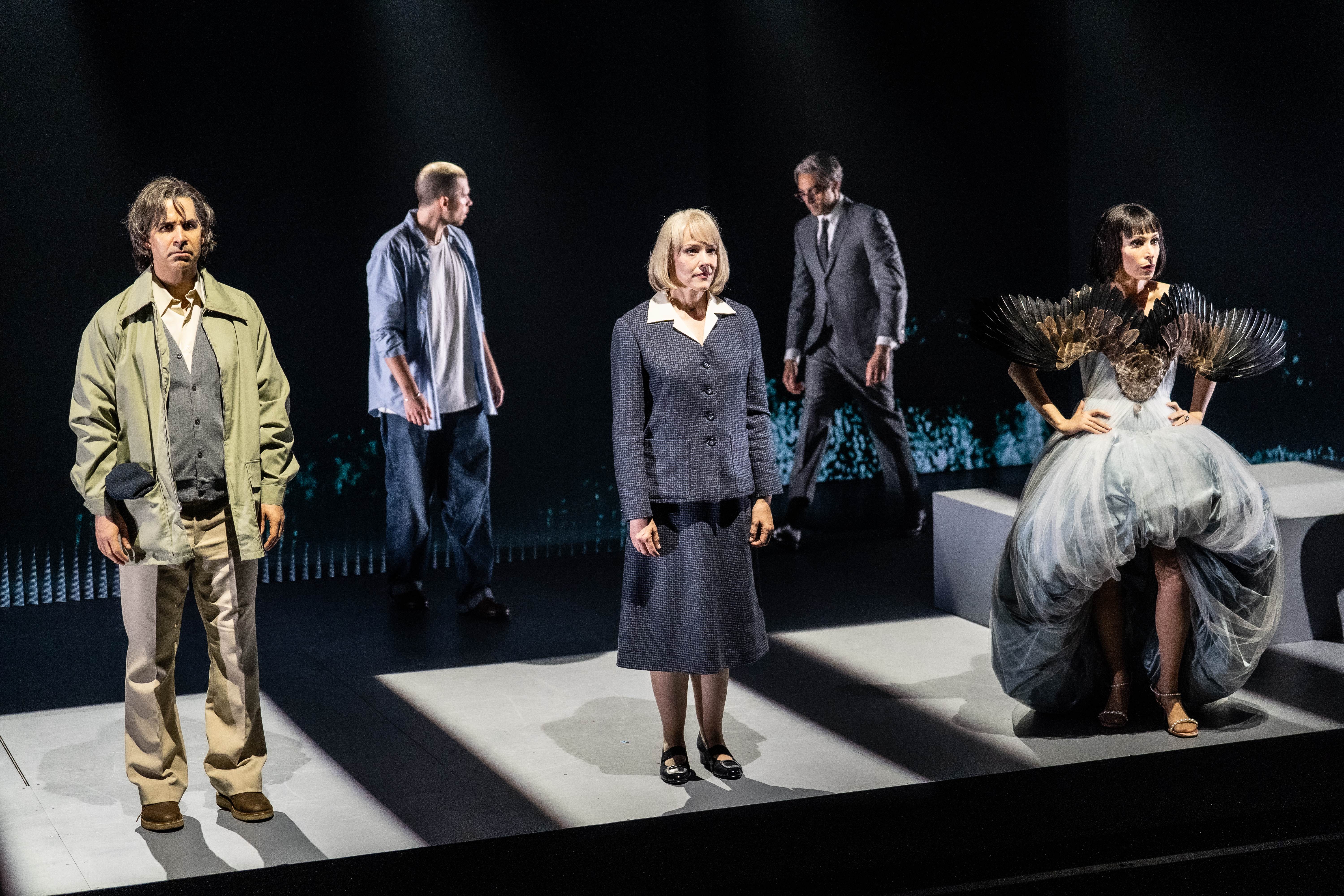 Denis Lambert, Luke Newton, Emily Skinner, Fady Demian and Catherine LeFrere in “House of McQueen."