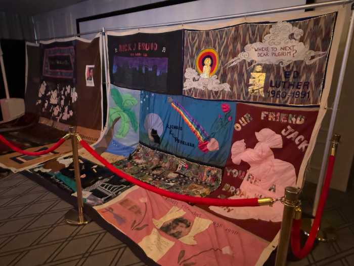 Parts of the AIDS Memorial Quilt on display.