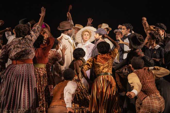 Joshua Henry, Cassie Levy, Brandon Uranowitz, and the cast of "Ragtime."