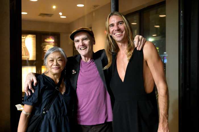 Three generations of ACT UP: Ivy Arce, Jim Eigo, and Ryan Casey.