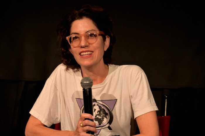 Alysia Widoff in her dad's old Queer Nation shirt.