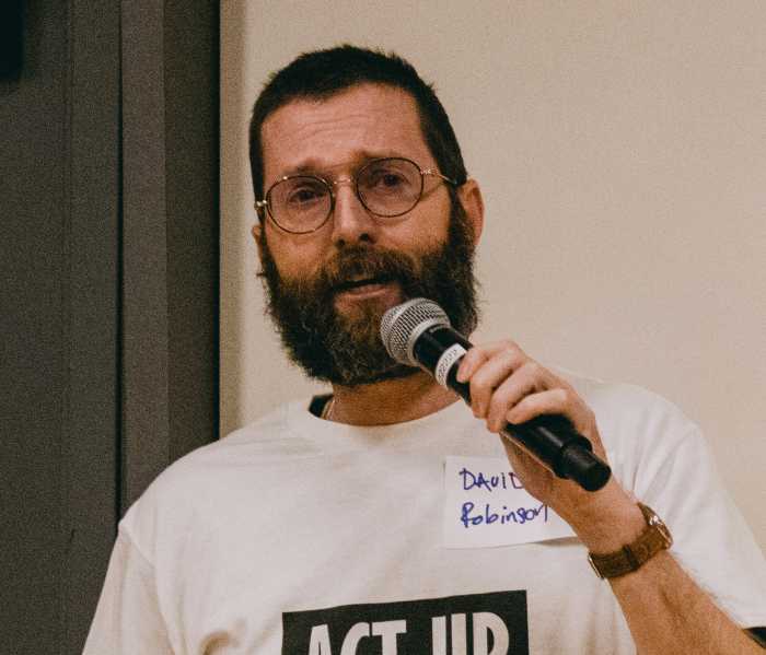 A participant speaks during "Fight Back."