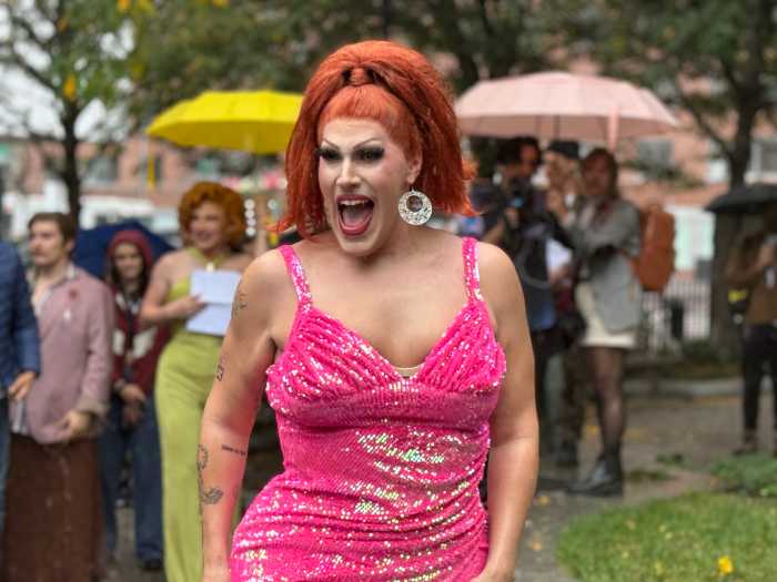 Drag artist Kiki Ball-Change joins the rally.
