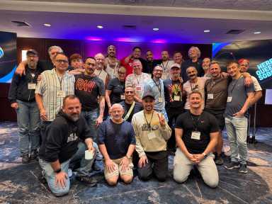 First row, second from right: Here Queer Sober co-founder and roundup chair Logan Slaughter.