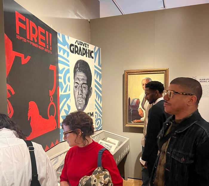 Visitors at the opening of the “The Gay Harlem Renaissance" exhibition.