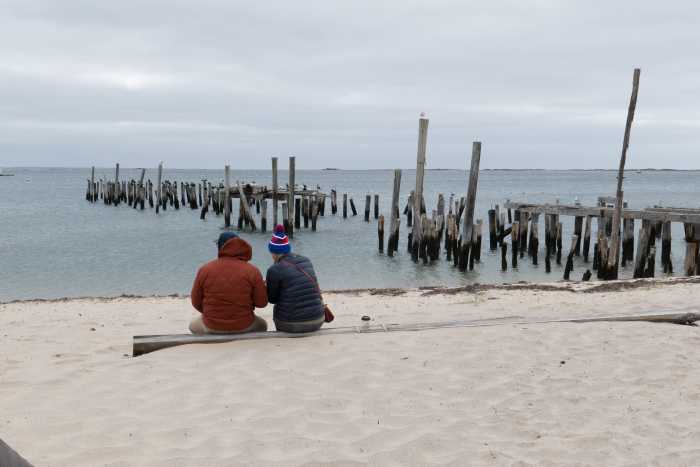 Enjoying a moment at the beach.