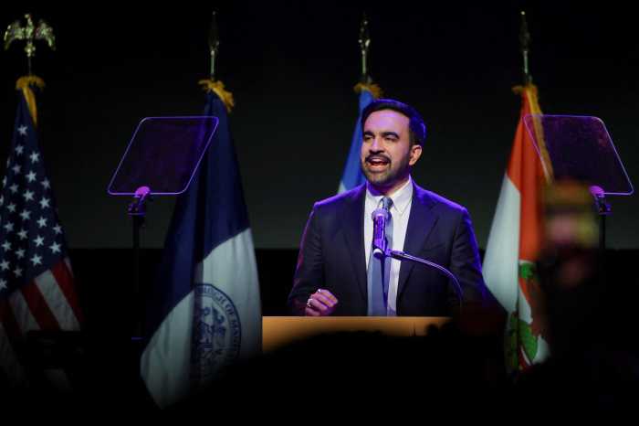 Zohran Mamdani speaks at an election night rally in Brooklyn after winning the 2025 New York City Mayoral race on November 4, 2025.