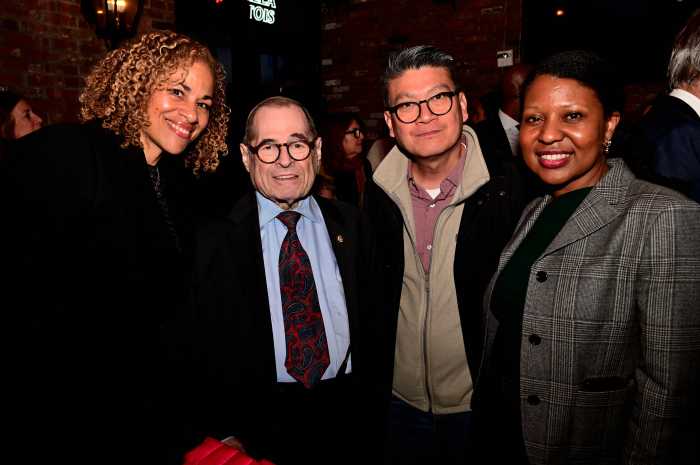 Congressmember Jerrold Nadler (second from left) with other attendees on election night.