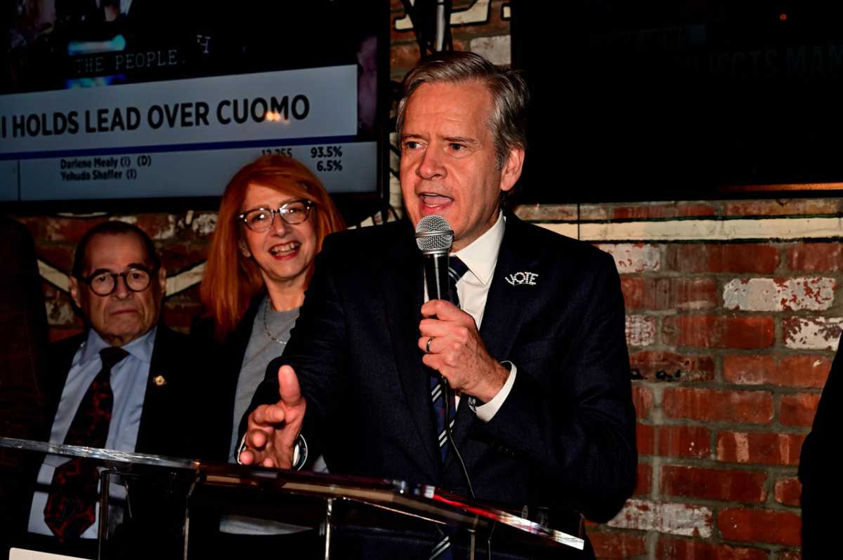 State Senator Brad Hoylman-Sigal delivers remarks on Election Night after he was elected Manhattan borough president.