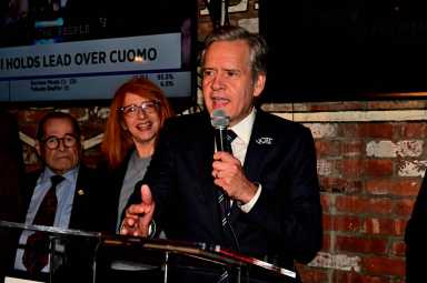 State Senator Brad Hoylman-Sigal delivers remarks on Election Night after he was elected Manhattan borough president.
