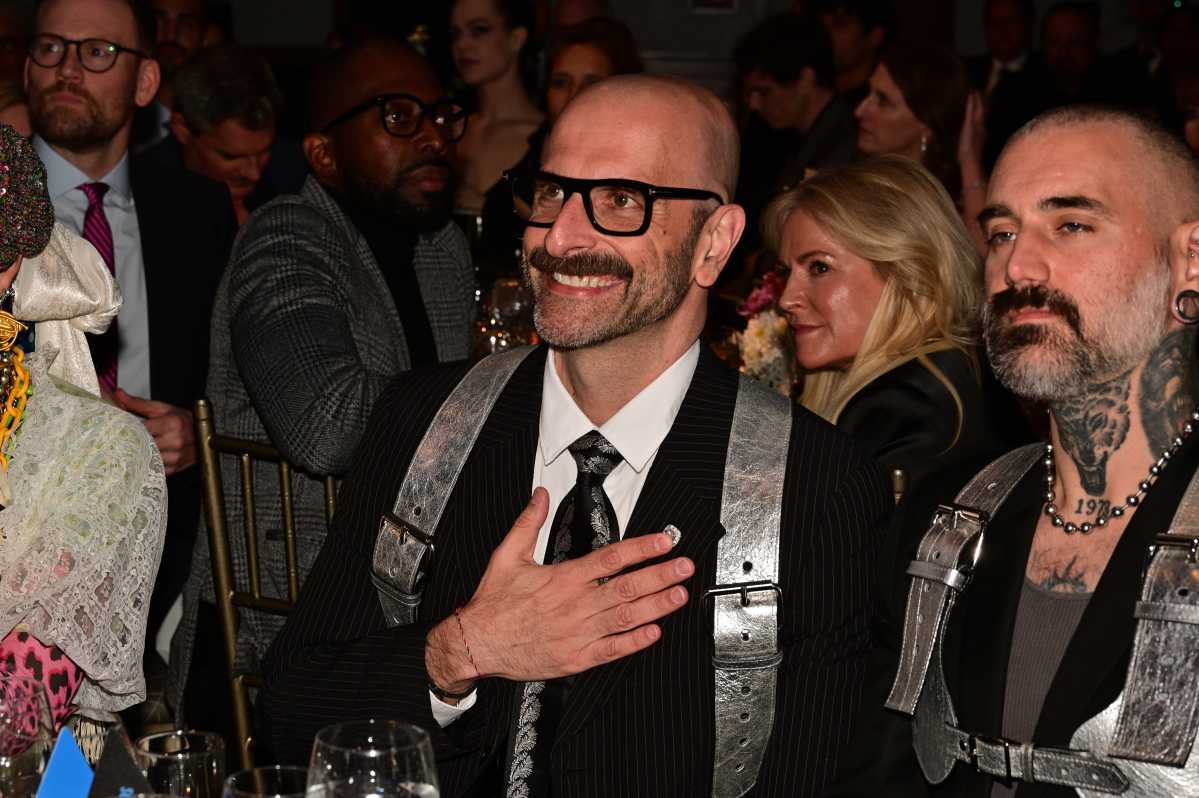 Demetre Daskalakis (center) reacts during Callen-Lorde's awards ceremony on Nov. 7.