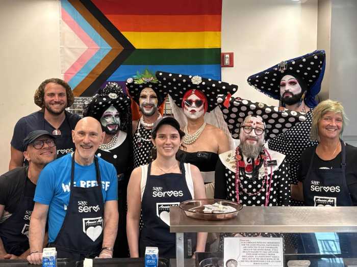 The NYC (dis)Order of Sisters help distribute meals at SAGE.