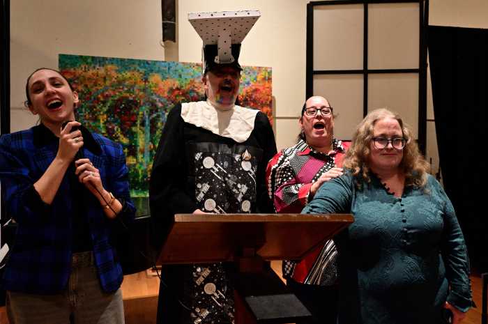 Kate Barnart (right) raised funds for her organization, New Atlernatives, as part of a 50th birthday celebration.