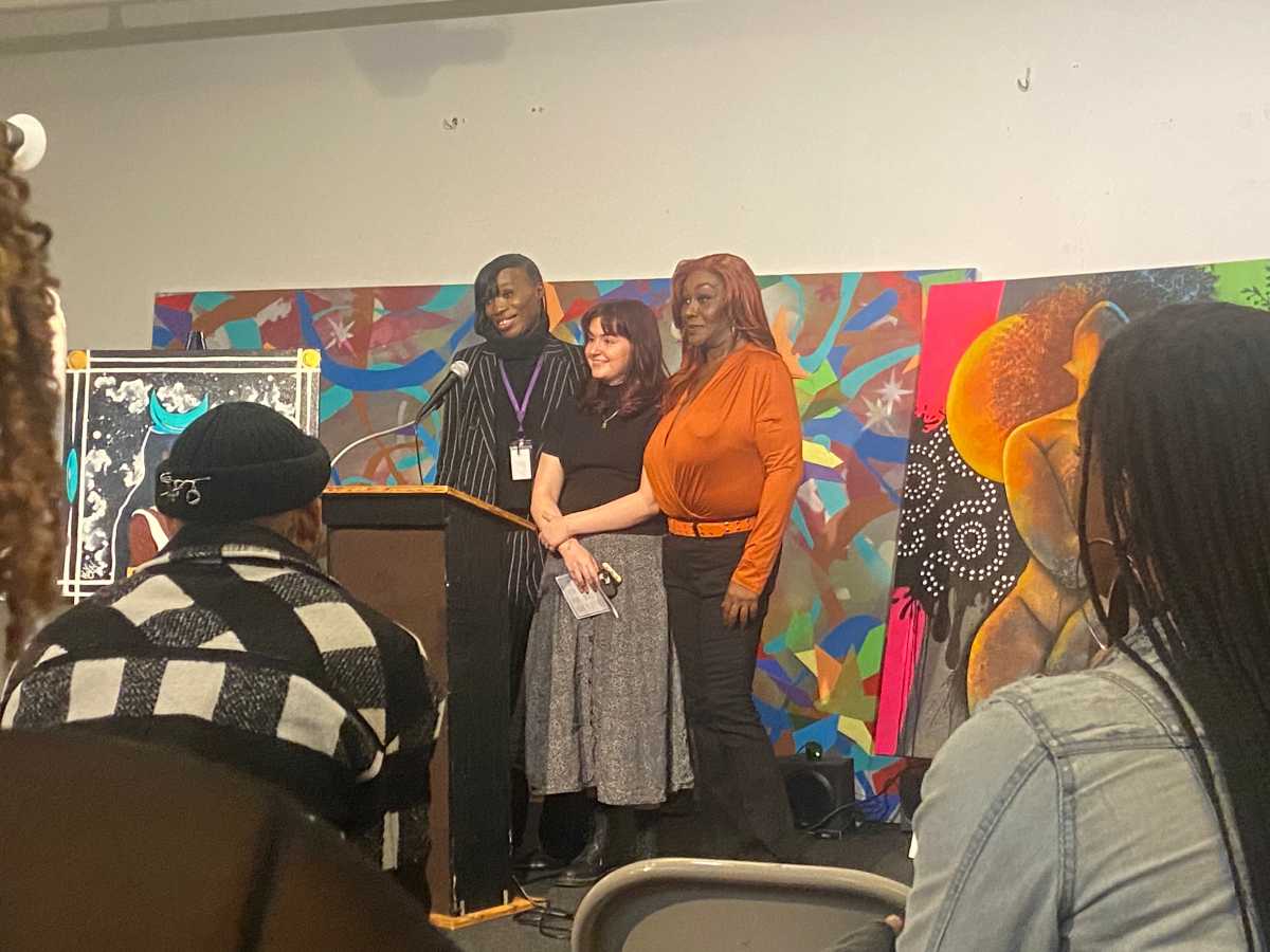 Grace Detrevarah, Ali Kamerman, and Lynn Morrison at the Osborne Association's Transgender Day of Remembrance event.