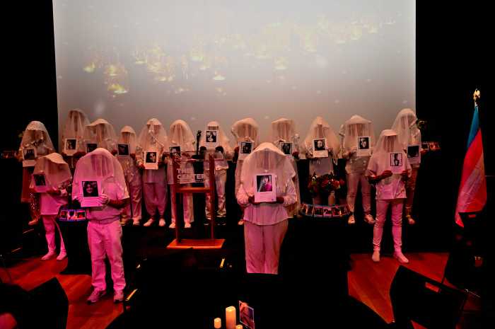 Gays Against Guns' Human Beings stand to represent trans individuals lost to deadly violence.