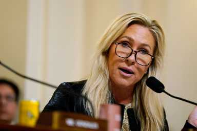 U.S. Rep. Marjorie Taylor Greene (R-GA) speaks during a House Homeland Security hearing on Capitol Hill in Washington, D.C., U.S. December 11, 2025.