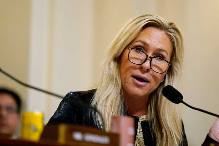 U.S. Rep. Marjorie Taylor Greene (R-GA) speaks during a House Homeland Security hearing on Capitol Hill in Washington, D.C., U.S. December 11, 2025.