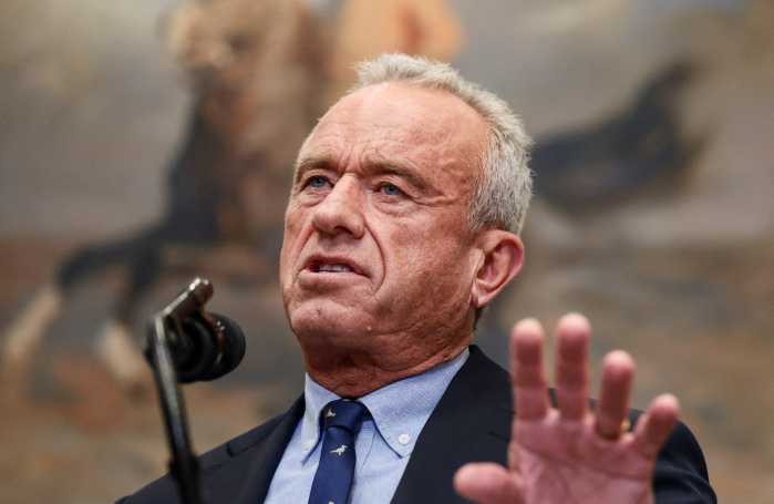 US Secretary of Health and Human Services Robert F. Kennedy Jr. speaks during an event held by President Donald Trump at the Roosevelt Room of the White House in Washington, D.C., U.S., December 19, 2025. 