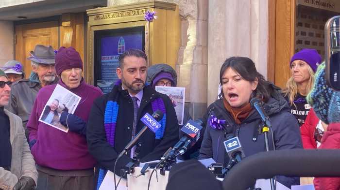 Allan's Lawyer, Alexandra Rizio, Speaks at the Podium