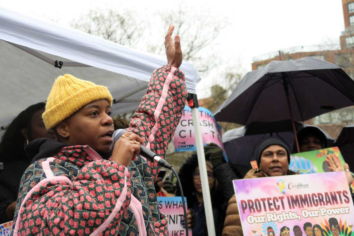 Union Square rally draws support for trans youth as Supreme Court weighs sports bans