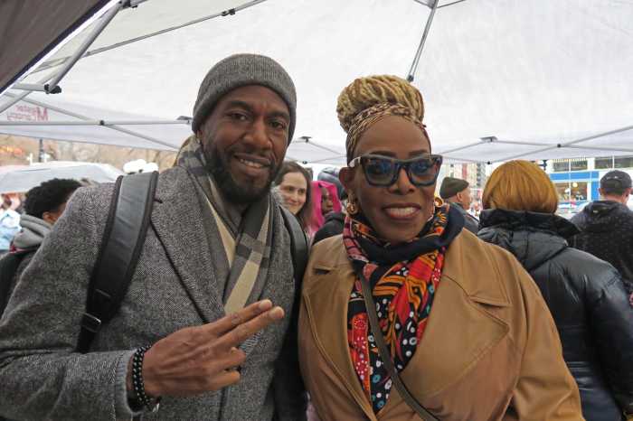 Public Advocate Jumaane Williams with Kim Watson-Benjamin, who is the LGBTQ and health coordinator in Williams' office.