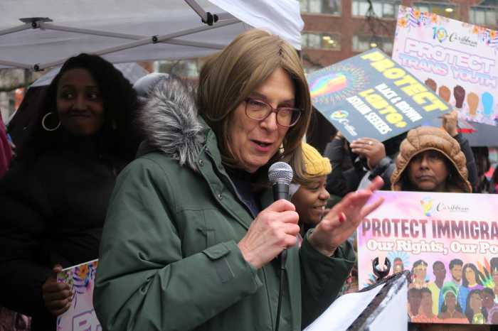 Bernie Wagenblast, the out trans voice of the New York City subway.