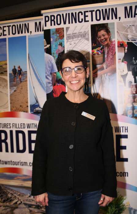Nina Cantor, Provincetown's director of tourism, at the New York Travel and Adventure Show’s New England promotional area. 
