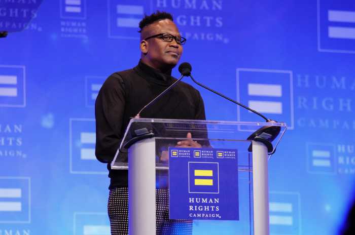 Tituss Burgess speaks onstage during the Human Rights Campaign 2026 Greater New York Dinner at Marriott Marquis Times Square on February 07, 2026 in New York City. 