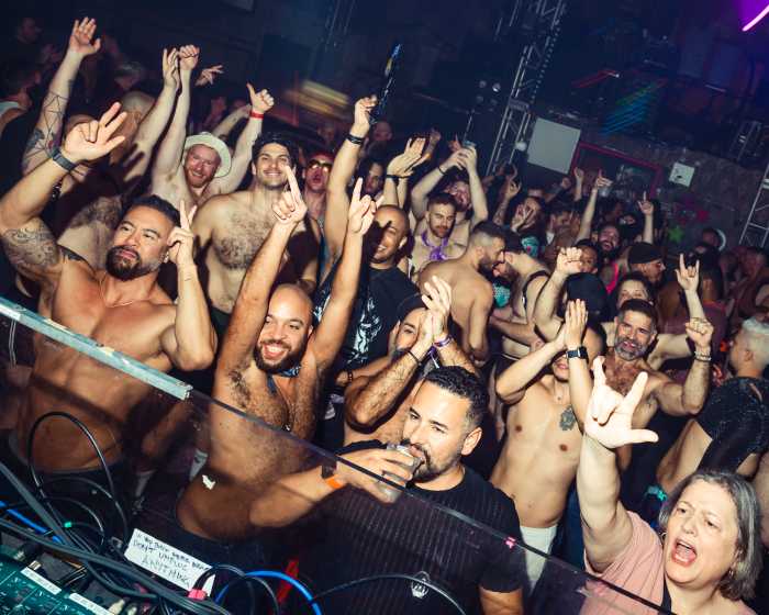 Revelers enjoy James Anthony's Unspeakable Joy party.