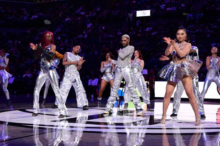 Dancers perform during the halftime show.