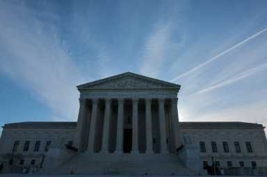 The morning sky above the U.S. Supreme Court building in Washington, D.C., U.S., March 24, 2026.