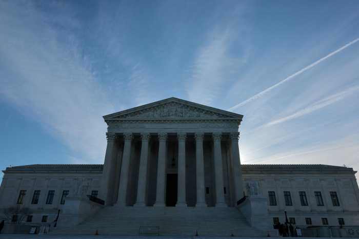 The morning sky above the U.S. Supreme Court building in Washington, D.C., U.S., March 24, 2026.