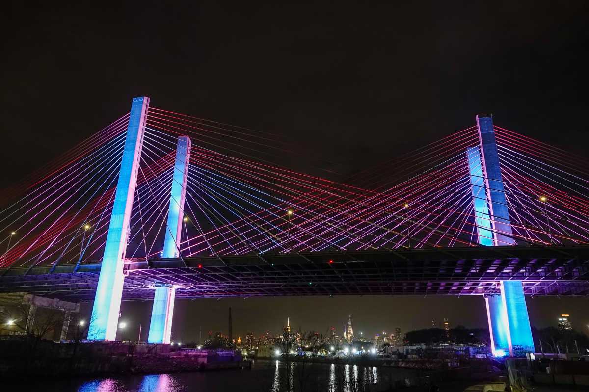 Governor Kathy Hochul ordered state landmarks to be lit pink, white, and light blue — the colors of the Trans Flag — in observance of Transgender Day of Visibility.