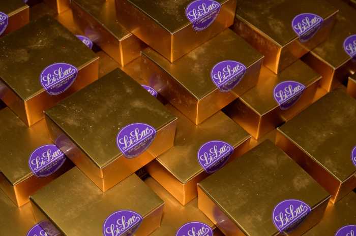 Li-Lac Chocolates on display.
