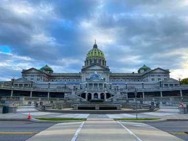 The Pennsylvania State Capitol building in Harrisburg, Pennsylvania.